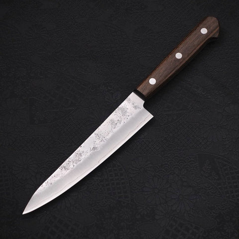 Petty Silver Steel #3 Nashiji Manche Occidental Marron 135mm-[Musashi]-[Couteaux de cuisine japonais]