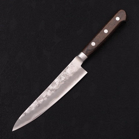 Petty Silver Steel #3 Nashiji Manche Occidental Marron 135mm-[Musashi]-[Couteaux de cuisine japonais]