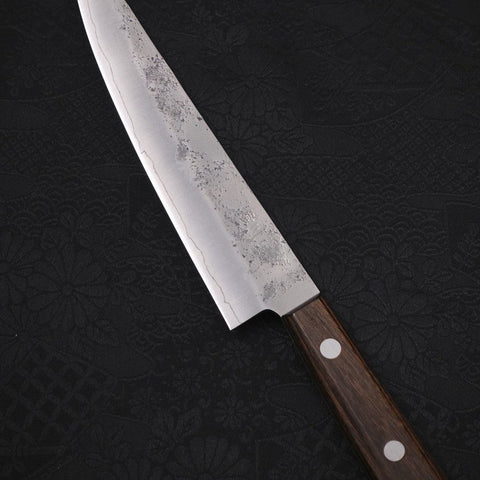 Petty Silver Steel #3 Nashiji Manche Occidental Marron 135mm-[Musashi]-[Couteaux de cuisine japonais]