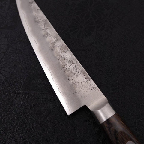 Petty Silver Steel #3 Nashiji Manche Occidental Marron 135mm-[Musashi]-[Couteaux de cuisine japonais]