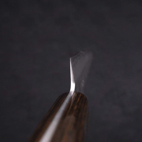 Petty Silver Steel #3 Nashiji Manche Occidental Marron 135mm-[Musashi]-[Couteaux de cuisine japonais]