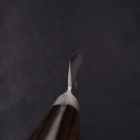 Petty Silver Steel #3 Nashiji Manche Occidental Marron 135mm-[Musashi]-[Couteaux de cuisine japonais]