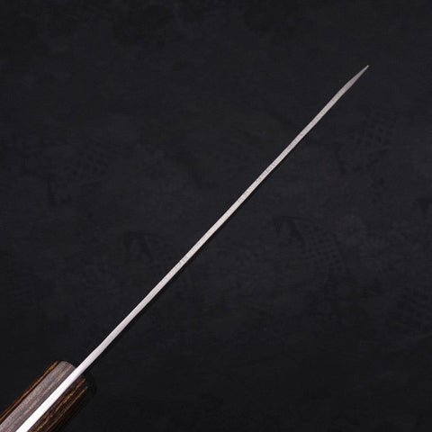 Petty Silver Steel #3 Nashiji Manche Occidental Marron 135mm-[Musashi]-[Couteaux de cuisine japonais]