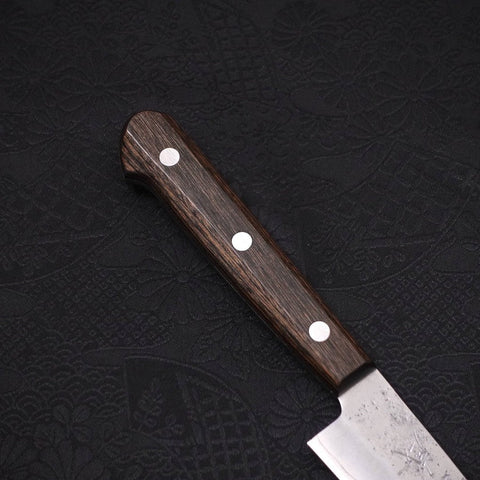 Petty Silver Steel #3 Nashiji Manche Occidental Marron 135mm-[Musashi]-[Couteaux de cuisine japonais]