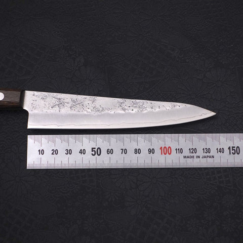 Petty Silver Steel #3 Nashiji Manche Occidental Marron 135mm-[Musashi]-[Couteaux de cuisine japonais]