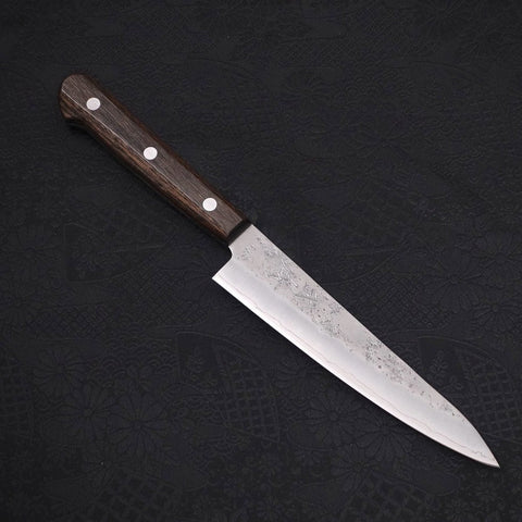 Petty Silver Steel #3 Nashiji Manche Occidental Marron 135mm-[Musashi]-[Couteaux de cuisine japonais]