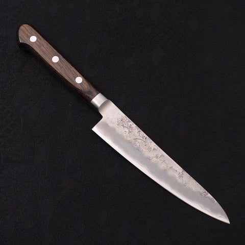 Petty Silver Steel #3 Nashiji Manche Occidental Marron 135mm-[Musashi]-[Couteaux de cuisine japonais]