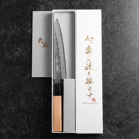 Petty Silver Steel #3 Nashiji Manche en Buffle et Cerisier 150mm-[Musashi]-[Couteaux de cuisine japonais]