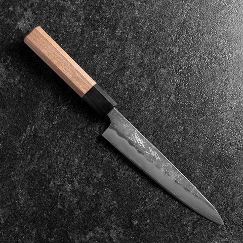 Petty Silver Steel #3 Nashiji Manche en Buffle et Noyer 150mm-[Musashi]-[Couteaux de cuisine japonais]