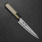 Petty Silver Steel #3 Nashiji Manche en Magnolia avec Double Embouts en Buffle 135mm-[Musashi]-[Couteaux de cuisine japonais]