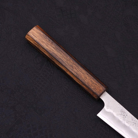 Petty Silver Steel #3 Nashiji Sumi Urushi Handle 135mm-[Musashi]-[Japanese-Kitchen-Knives]