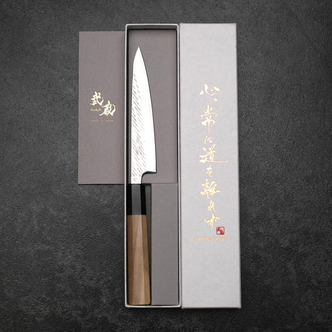 Petty Silver Steel #3 Nawame Manche en Buffle et Magnolia 135mm-[Musashi]-[Couteaux de cuisine japonais]