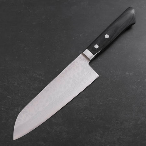 Petty Silver Steel #3 Nickel en Vagues Damas Manche en Buffle et Ébène 150mm-[Musashi]-[Couteaux de cuisine japonais]