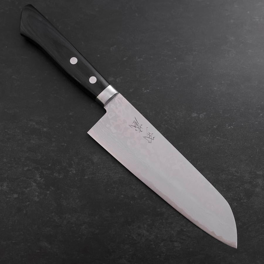 Santoku VG-10 Damascus Western Black Handle 170mm (6.7”)-[Musashi]-[Japanese-Kitchen-Knives]