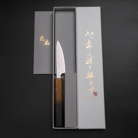 Petty Silver Steel #3 Poli Manche Yaki Urushi 80mm-[Musashi]-[Couteaux de cuisine japonais]