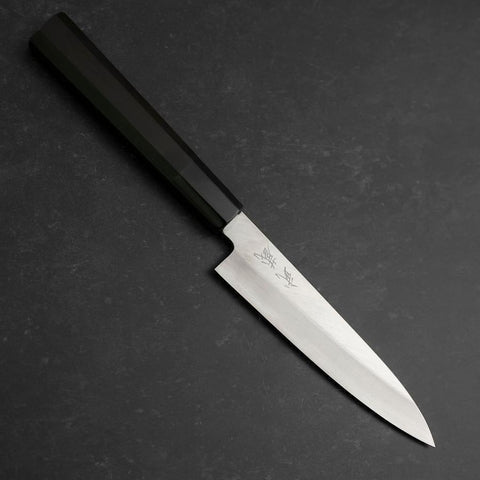 Petty Silver Steel #3 Poli Manche en Buffle et Ébène 110mm-[Musashi]-[Couteaux de cuisine japonais]
