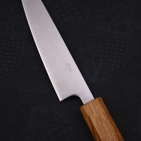 Petty Silver Steel #3 Polished Yaki Urushi Handle 135mm-[Musashi]-[Japanese-Kitchen-Knives]