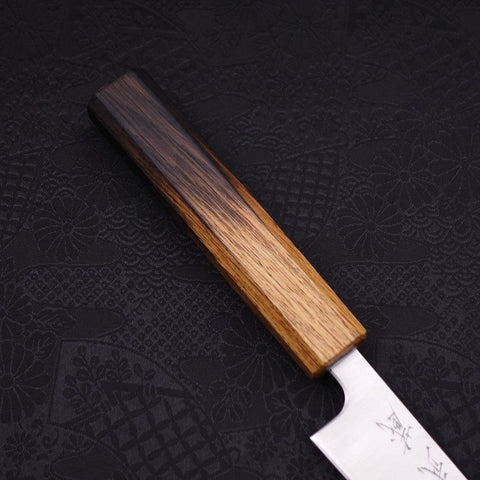 Petty Silver Steel #3 Polished Yaki Urushi Handle 135mm-[Musashi]-[Japanese-Kitchen-Knives]
