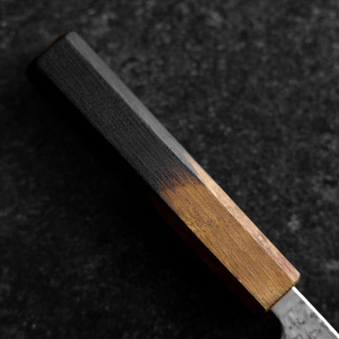 Petty Silver Steel #3 Tsuchime Damascus Yaki Urushi Handle 140mm (5.3”)-[Musashi]-[Japanese-Kitchen-Knives]