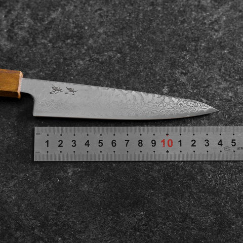 Petty Silver Steel #3 Tsuchime Damascus Yaki Urushi Handle 140mm (5.3”)-[Musashi]-[Japanese-Kitchen-Knives]