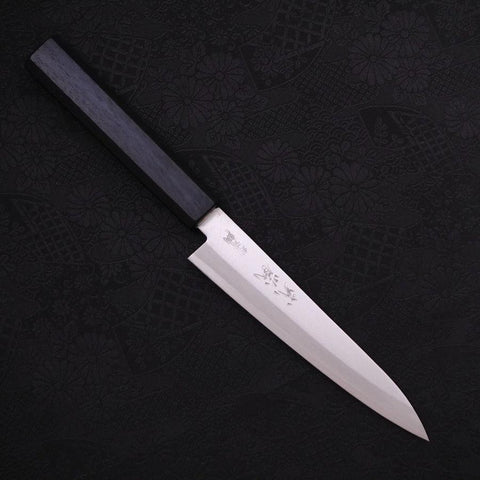 Petty Stainless Clad Blue Super Polished Dark Blue Handle 145mm (5.7”)-[Musashi]-[Couteaux de cuisine japonais]