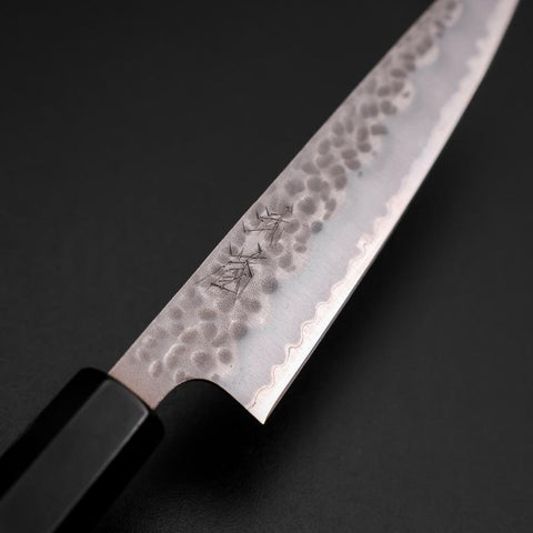 Petty Stainless Clad Blue Super Tsuchime Sumi Urushi Handle 135mm (5.3”)-[Musashi]-[Couteaux de cuisine japonais]