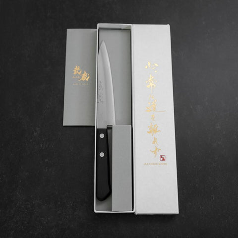 Petty VG-1 Polished Western Black Handle 150mm (5.9”)-[Musashi]-[Japanese-Kitchen-Knives]