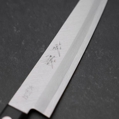 Petty VG-1 Polished Manche Occidental Noir 145mm (Tsuba-nashi)-[Musashi]-[Couteaux de cuisine japonais]