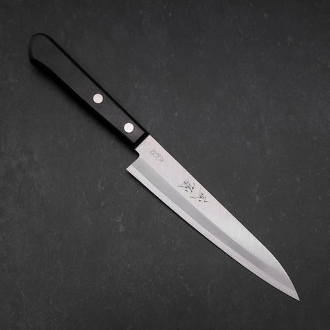 Petty VG-1 Polished Manche Occidental Noir 145mm (Tsuba-nashi)-[Musashi]-[Couteaux de cuisine japonais]