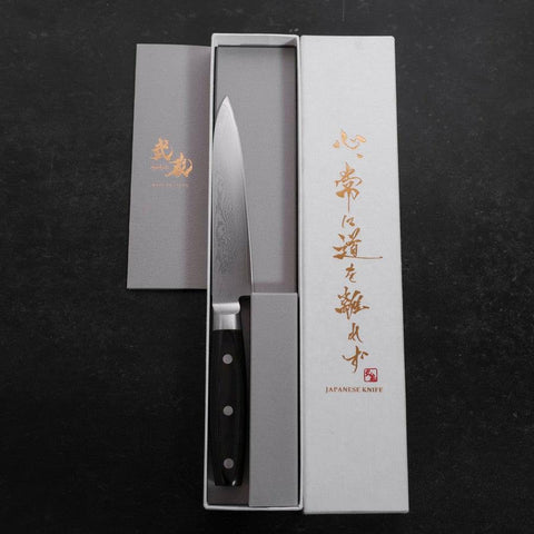 Petty VG-10 Damas Manche Occidental Noir 135mm-[Musashi]-[Couteaux de cuisine japonais]