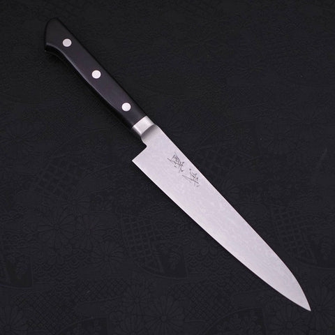 Petty VG-10 Damas Manche Occidental Noir 150mm-[Musashi]-[Couteaux de cuisine japonais]