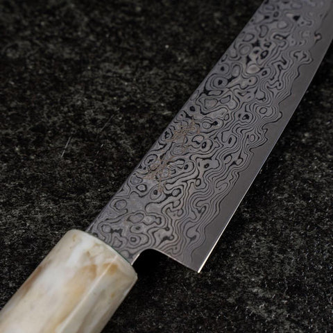 Petty VG-10 Damas Manche Océan Bleu et Blanc 135mm-[Musashi]-[Couteaux de cuisine japonais]