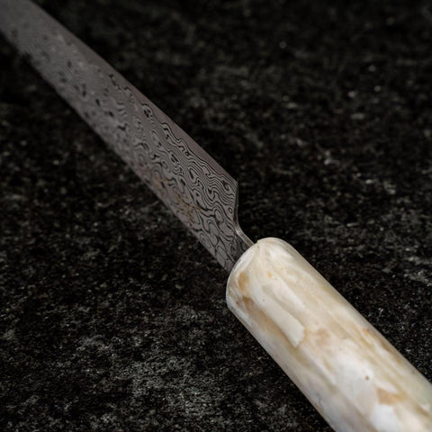 Petty VG-10 Damas Manche Océan Bleu et Blanc 135mm-[Musashi]-[Couteaux de cuisine japonais]