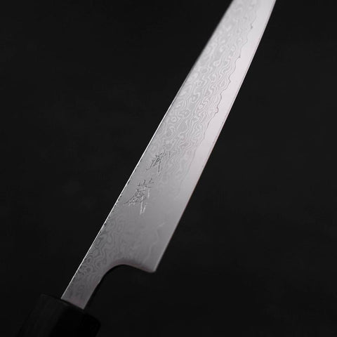 Petty VG-10 Damas Manche Urushi Bleu Sombre 140mm-[Musashi]-[Couteaux de cuisine japonais]