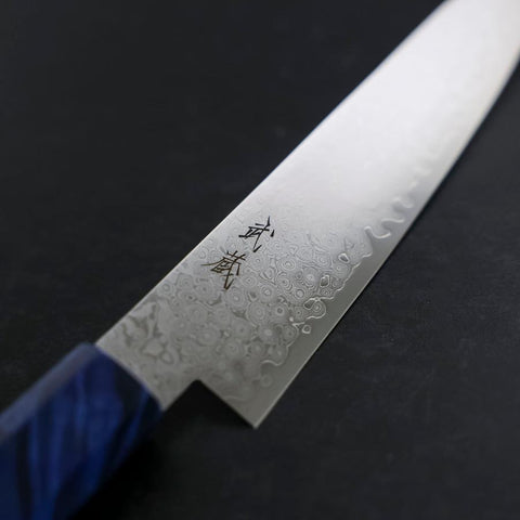 Petty VG-10 Damas Manche en Bois de Bouleau Bleu 150mm-[Musashi]-[Couteaux de cuisine japonais]