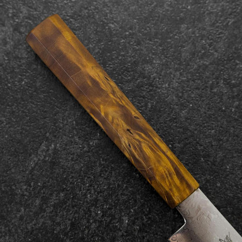 Petty VG-10 Damas Manche en Bois de Bouleau Jaune-Brun 150mm-[Musashi]-[Couteaux de cuisine japonais]