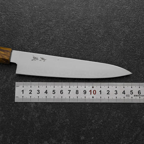 Petty VG-10 Damas Manche en Bois de Bouleau Jaune-Brun 150mm-[Musashi]-[Couteaux de cuisine japonais]