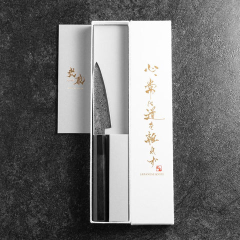 Petty VG-10 Damas Manche en Buffle et Ébène 105mm-[Musashi]-[Couteaux de cuisine japonais]