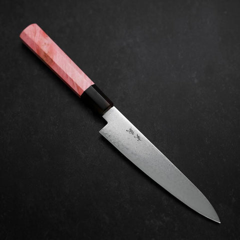 Petty VG-10 Damas Manche en Buffle et Érable Rose Sombre 150mm-[Musashi]-[Couteaux de cuisine japonais]
