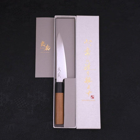 Petty VG-10 Damas Manche en Cerisier 135mm-[Musashi]-[Couteaux de cuisine japonais]
