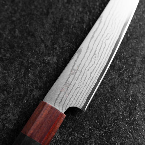 Petty VG-10 Damas Manche en Ébène et Bois de Rose 130mm-[Musashi]-[Couteaux de cuisine japonais]