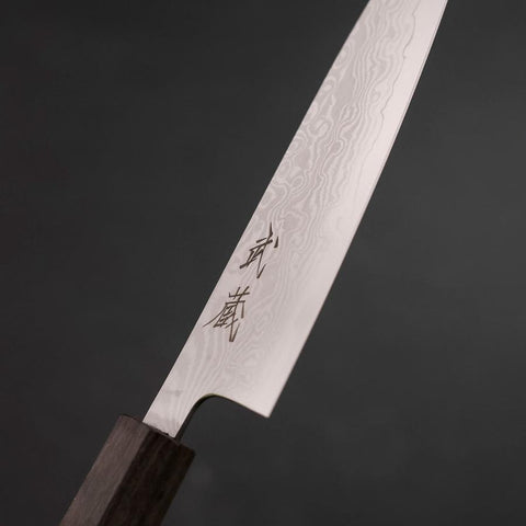 Petty VG-10 Damascus Ashwood Handle 130mm-[Musashi]-[Couteaux de cuisine japonais]