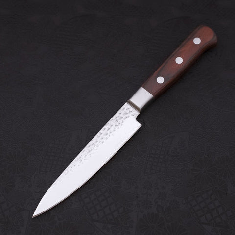 Petty VG-10 Miroir Tsuchime Damas Manche Occidental en Acajou 135mm-[Musashi]-[Couteaux de cuisine japonais]