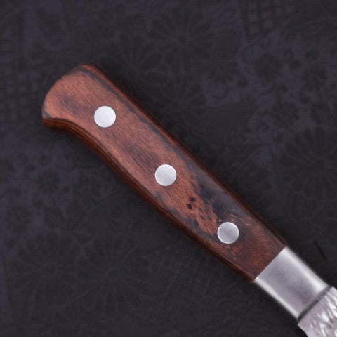 Petty VG-10 Miroir Tsuchime Damas Manche Occidental en Acajou 135mm-[Musashi]-[Couteaux de cuisine japonais]