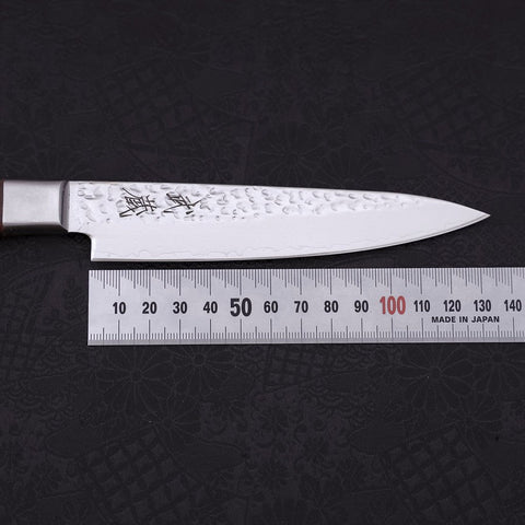 Petty VG-10 Miroir Tsuchime Damas Manche Occidental en Acajou 135mm-[Musashi]-[Couteaux de cuisine japonais]