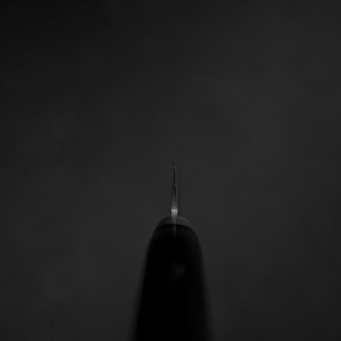 Petty VG-10 Miroir Tsuchime Damas Manche en Occidental Noir 135mm-[Musashi]-[Couteaux de cuisine japonais]