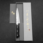 Petty VG-10 Miroir Tsuchime Damas Manche en Occidental Noir 135mm-[Musashi]-[Couteaux de cuisine japonais]