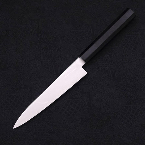Petty VG-10 Poli Manche en Ébène avec Double Embouts en Buffle 150mm-[Musashi]-[Couteaux de cuisine japonais]