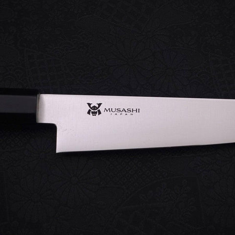 Petty VG-10 Poli Manche en Ébène avec Double Embouts en Buffle 150mm-[Musashi]-[Couteaux de cuisine japonais]