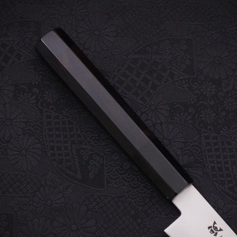 Petty VG-10 Poli Manche en Ébène avec Double Embouts en Buffle 150mm-[Musashi]-[Couteaux de cuisine japonais]